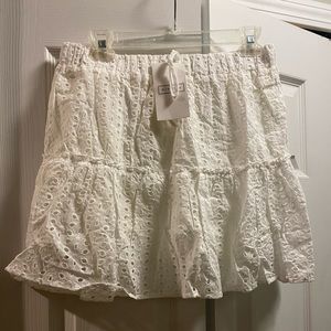 White eyelet lace skirt L